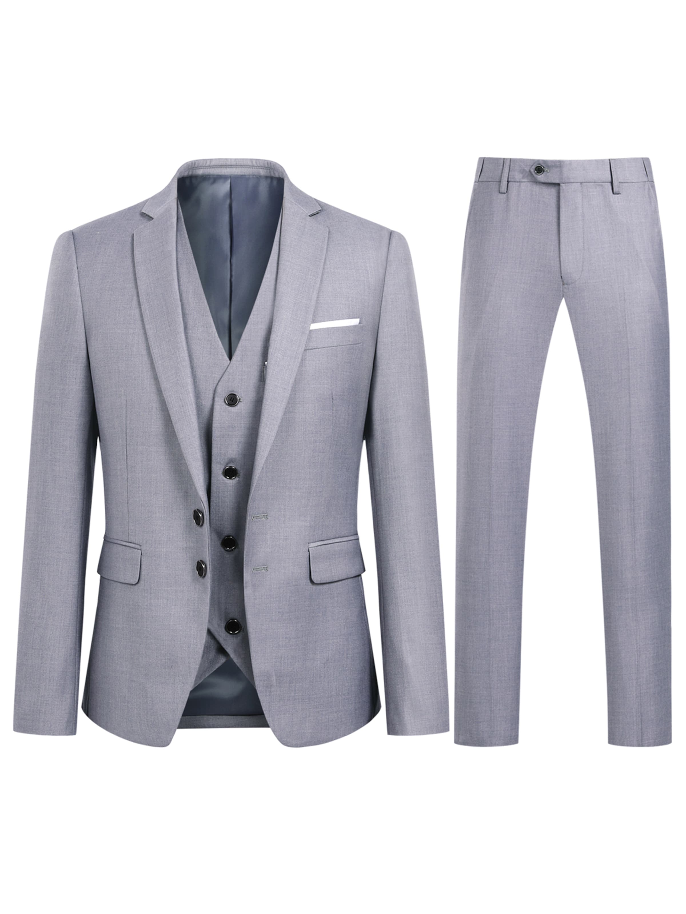 Youthup Slimfit Anzug in Grau: Vorderseite