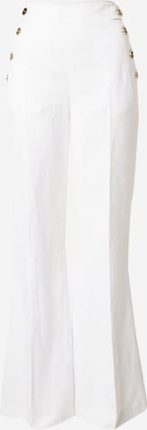 Karen Millen Boot cut Trousers with creases in White: front