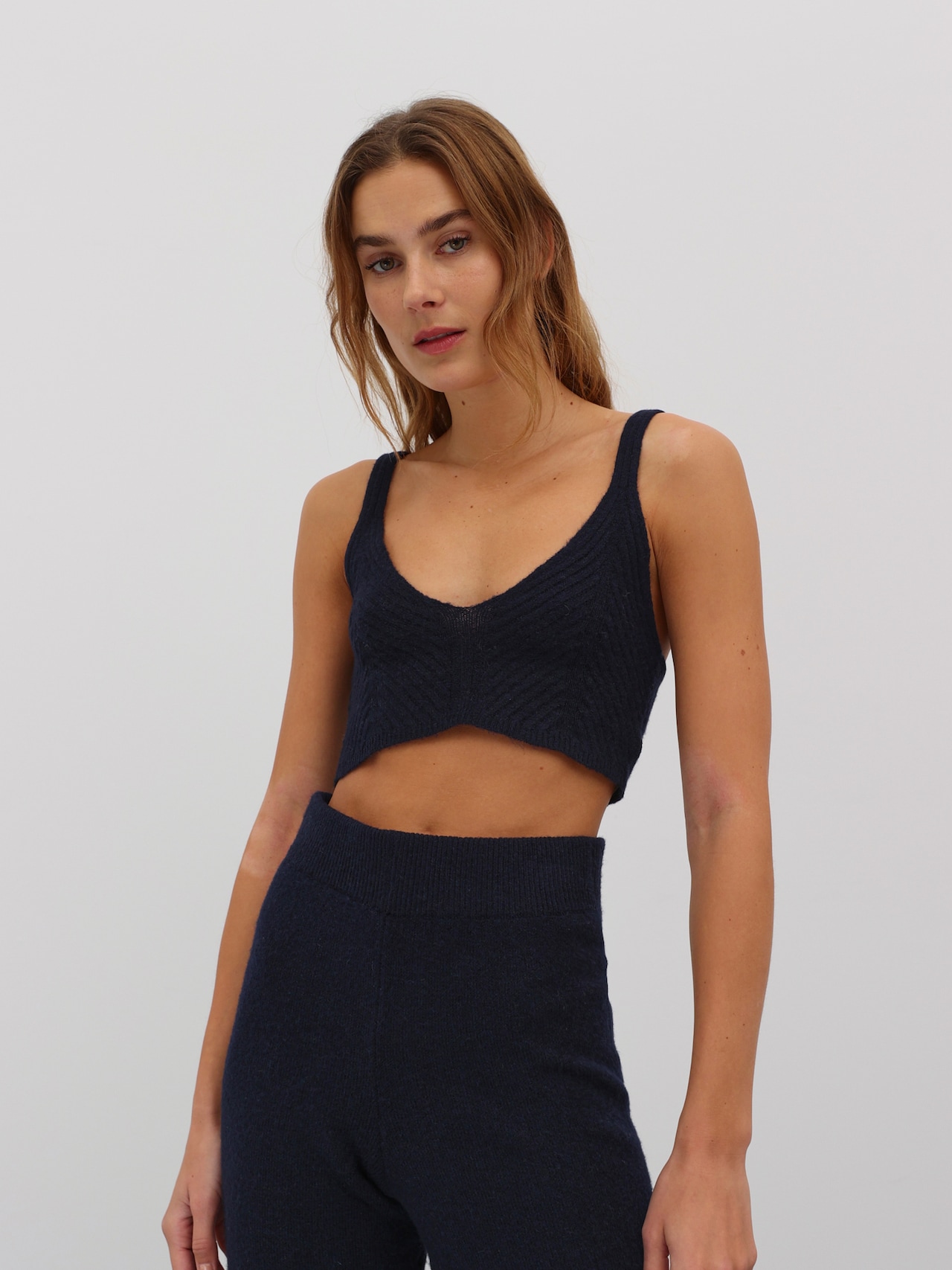 EDITED Gebreide top 'Silvia' Blauw