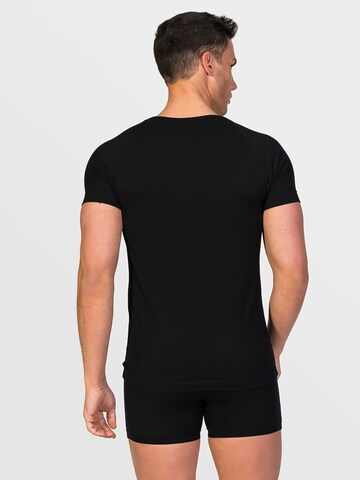 zd ZERO DEFECTS Unterhemd 'V-Neck T-Shirt Egiptian Cotton' in Schwarz