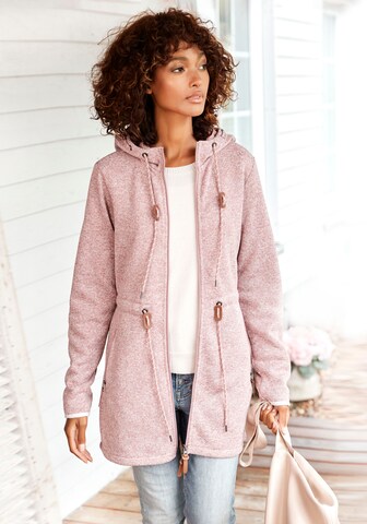 LASCANA Fleece Jacket in Pink: front