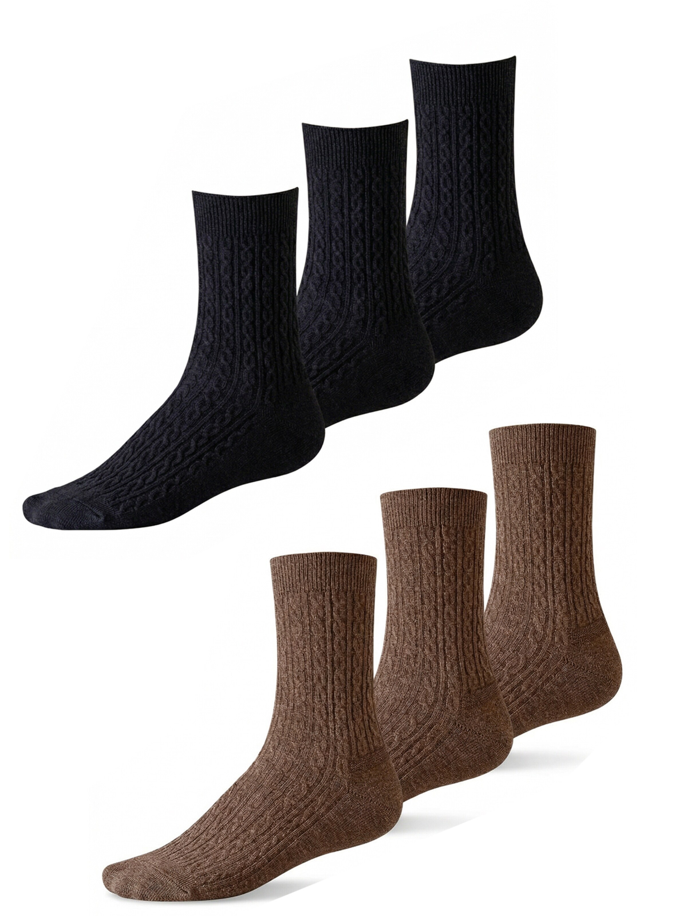 Millo Socks 'Cosy Twist Mix' in Black: front