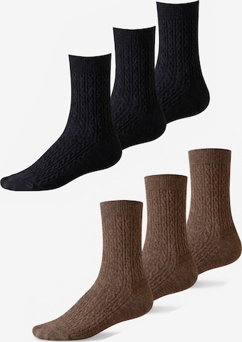 Millo Socks 'Cosy Twist Mix' in Black: front
