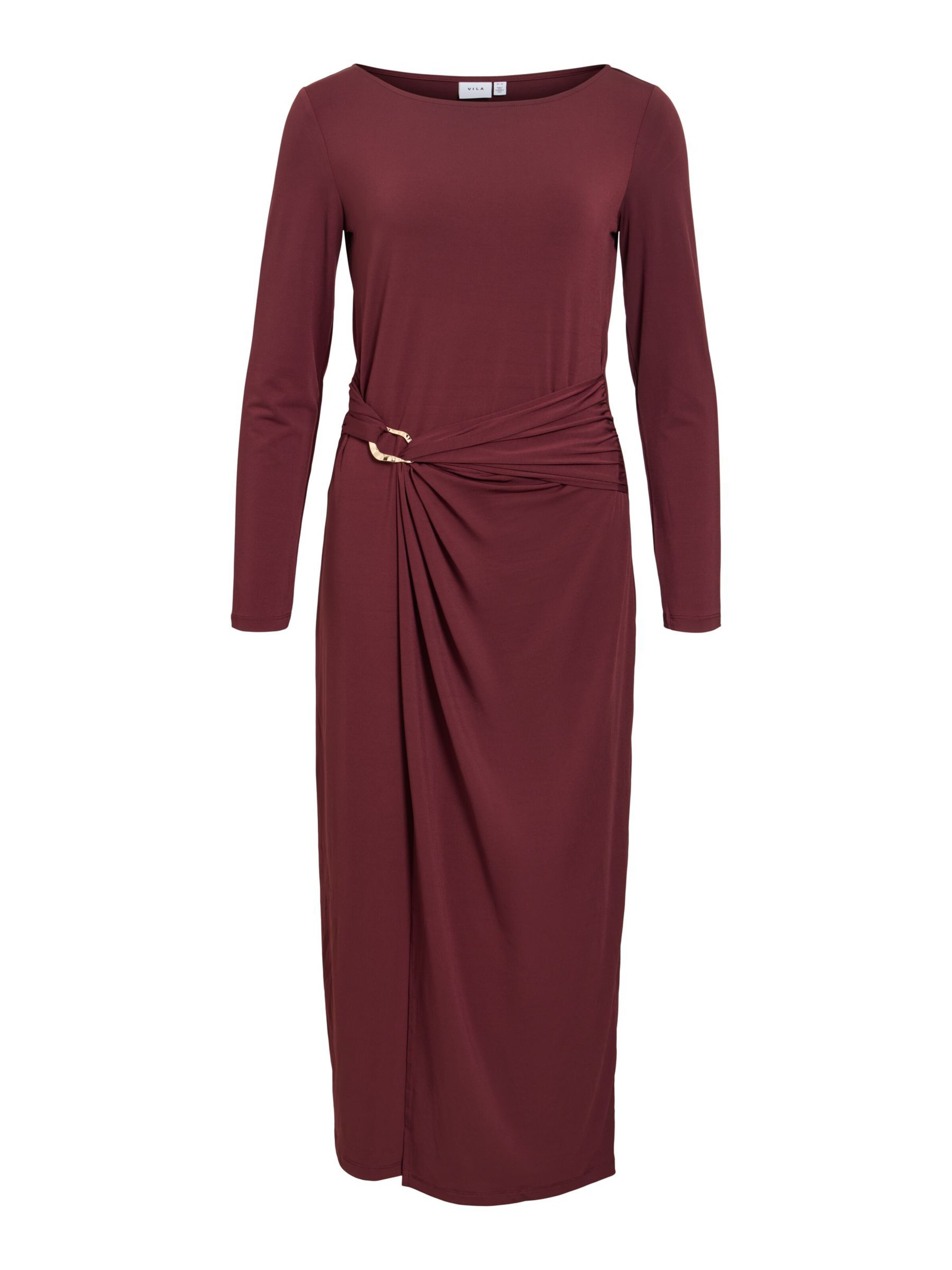 VILA VIJUSTINE Langarm Maxikleid in Rot: Vorderseite