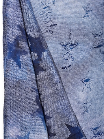 styleBREAKER Schlauchschal 'Loop Schal Destroyed Denim Sterne'‌‌‌‌ in Blau