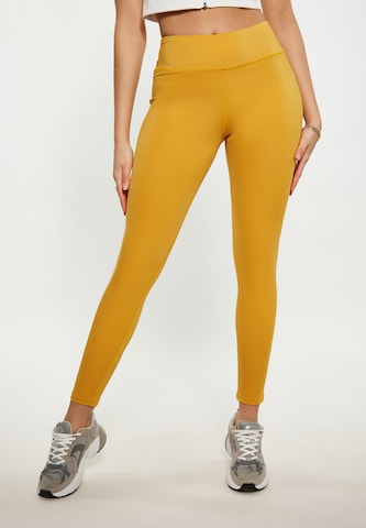 faina Athlsr Skinny Leggings in Geel: voorkant