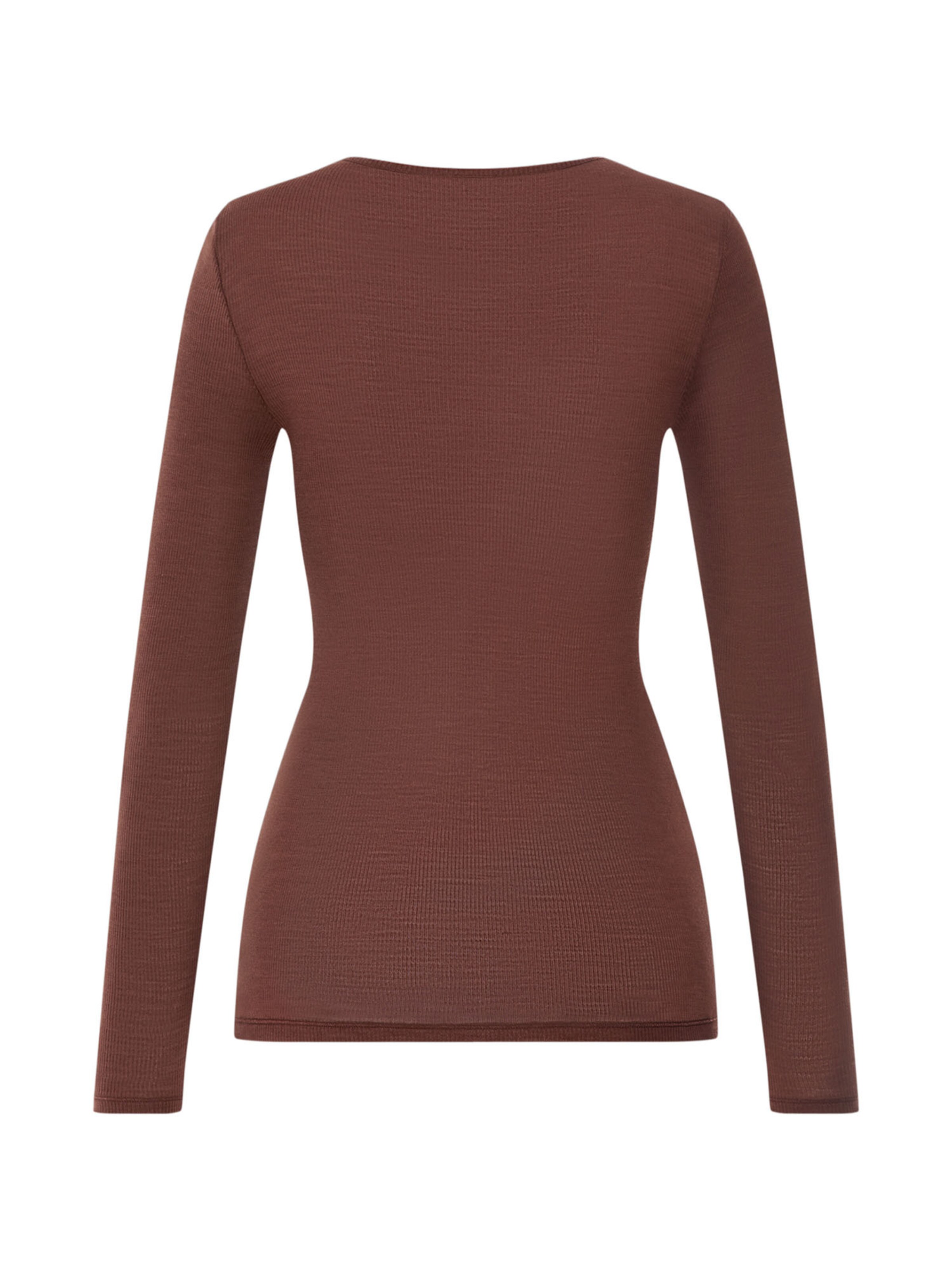 Hanro Shirt ' Woolen Lace ' in Bruin