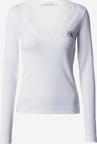 T-shirt Calvin Klein Jeans en blanc : devant