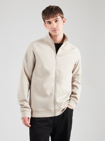 Casual Friday Zip-Up Hoodie 'Sigurd' in Beige: front