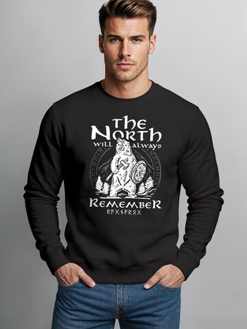Neverless Sweatshirt 'The North'‌‌‌‌‌‌‌‌ in Schwarz