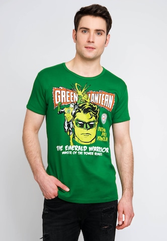 LOGOSHIRT T-Shirt mit 'Green Lantern Power'-Print in Grün: predná strana