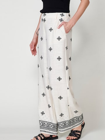 KOROSHI Wide leg Byxa i vit: framsida