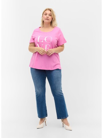 Zizzi Shirt 'Vvera' in Roze