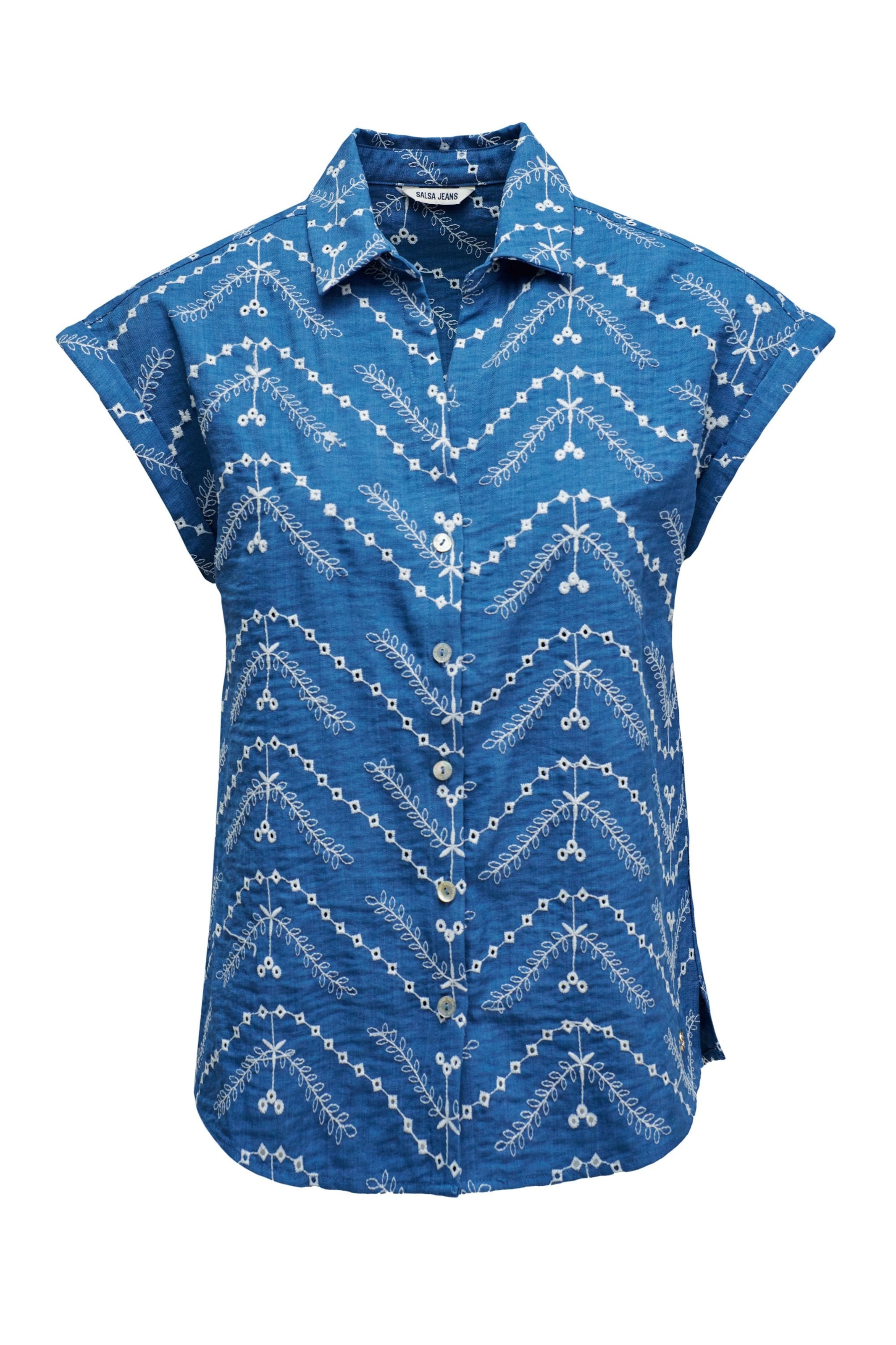 Salsa Jeans Blouse in Blauw: voorkant