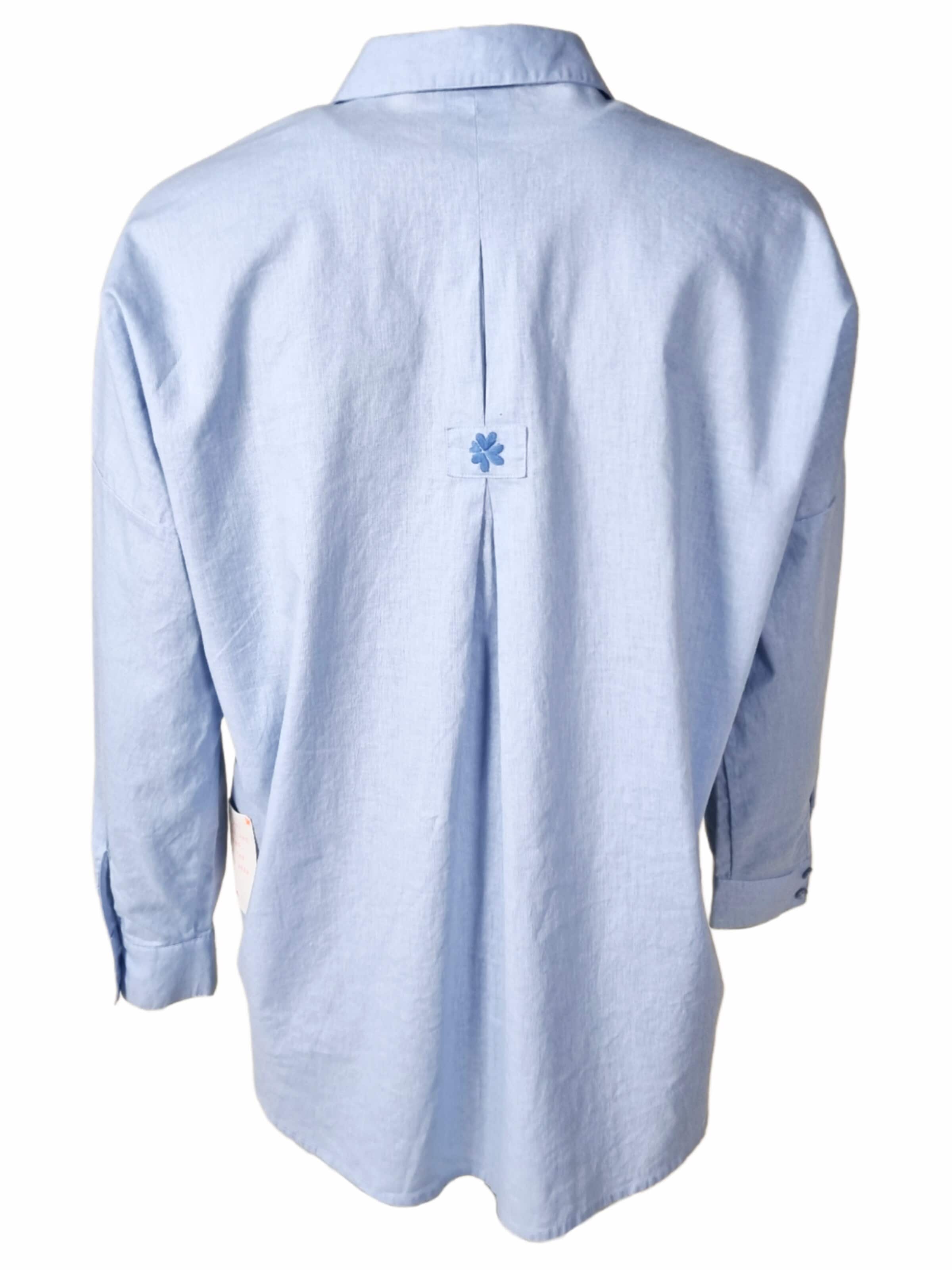 LIKS. Munich - Blusa 'Bluse aus Leinen - Baumwolle - GloriaC' en azul