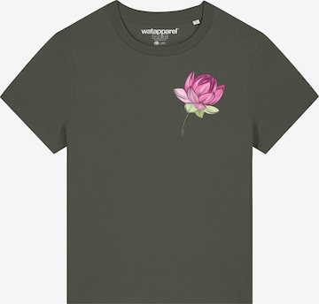 Watapparel T-Shirt ' Blume ' in Grün: Vorderseite