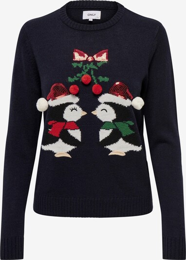 ONLY Sweater 'Xmas Kiss' in Night blue / Green / Red / White, Item view