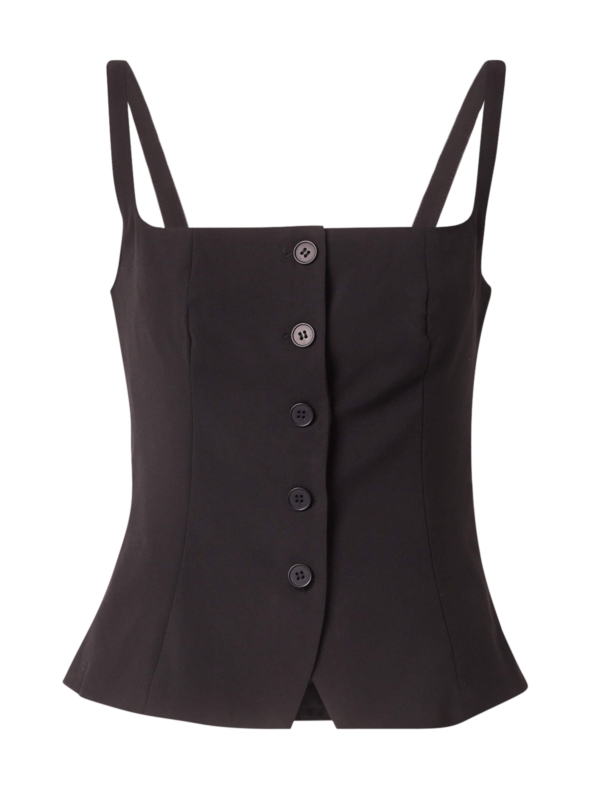 WEEKDAY Topp 'Panda', värv must: eest vaates