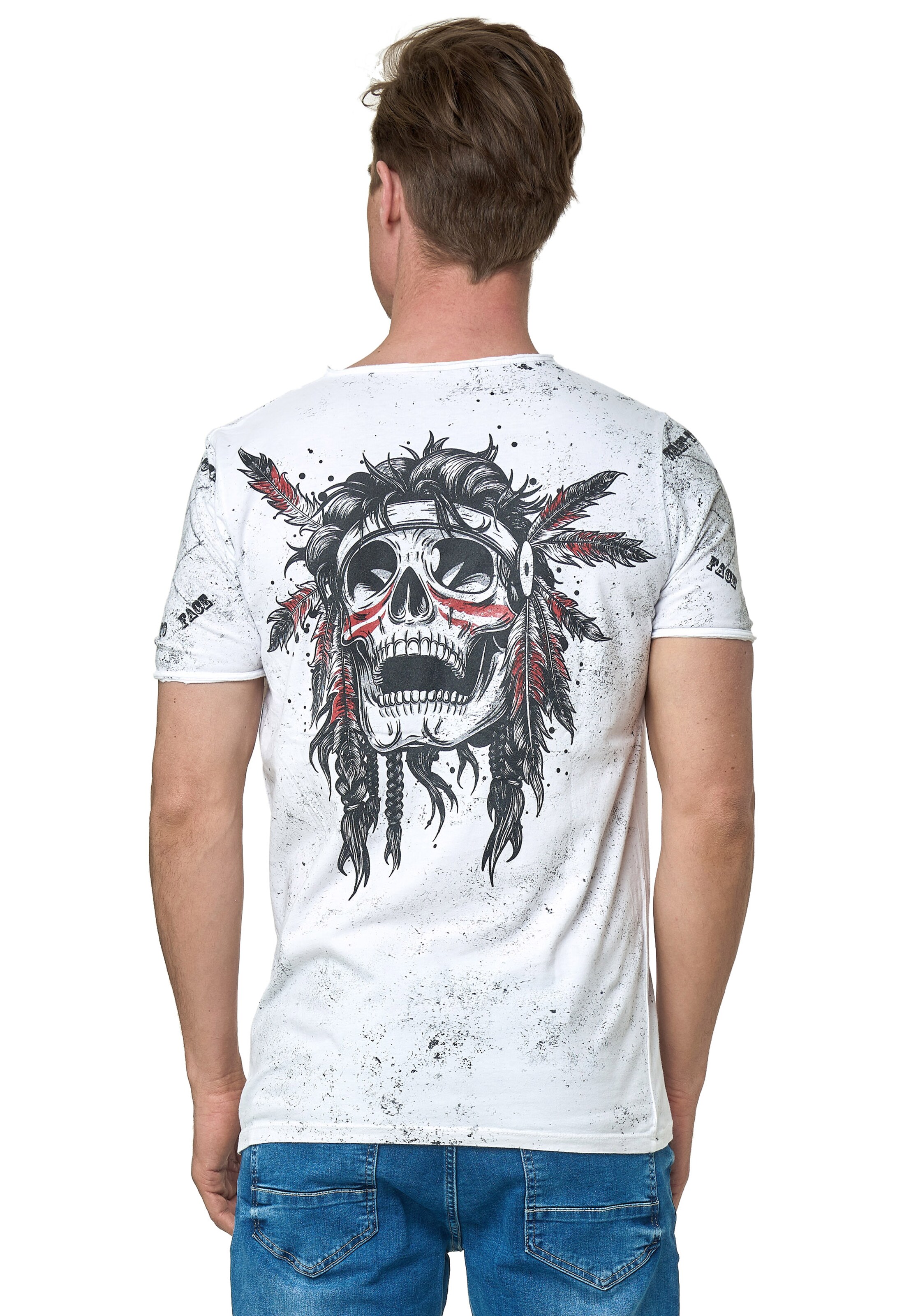 Rusty Neal T-Shirt mit verwaschenem Print in Weiß