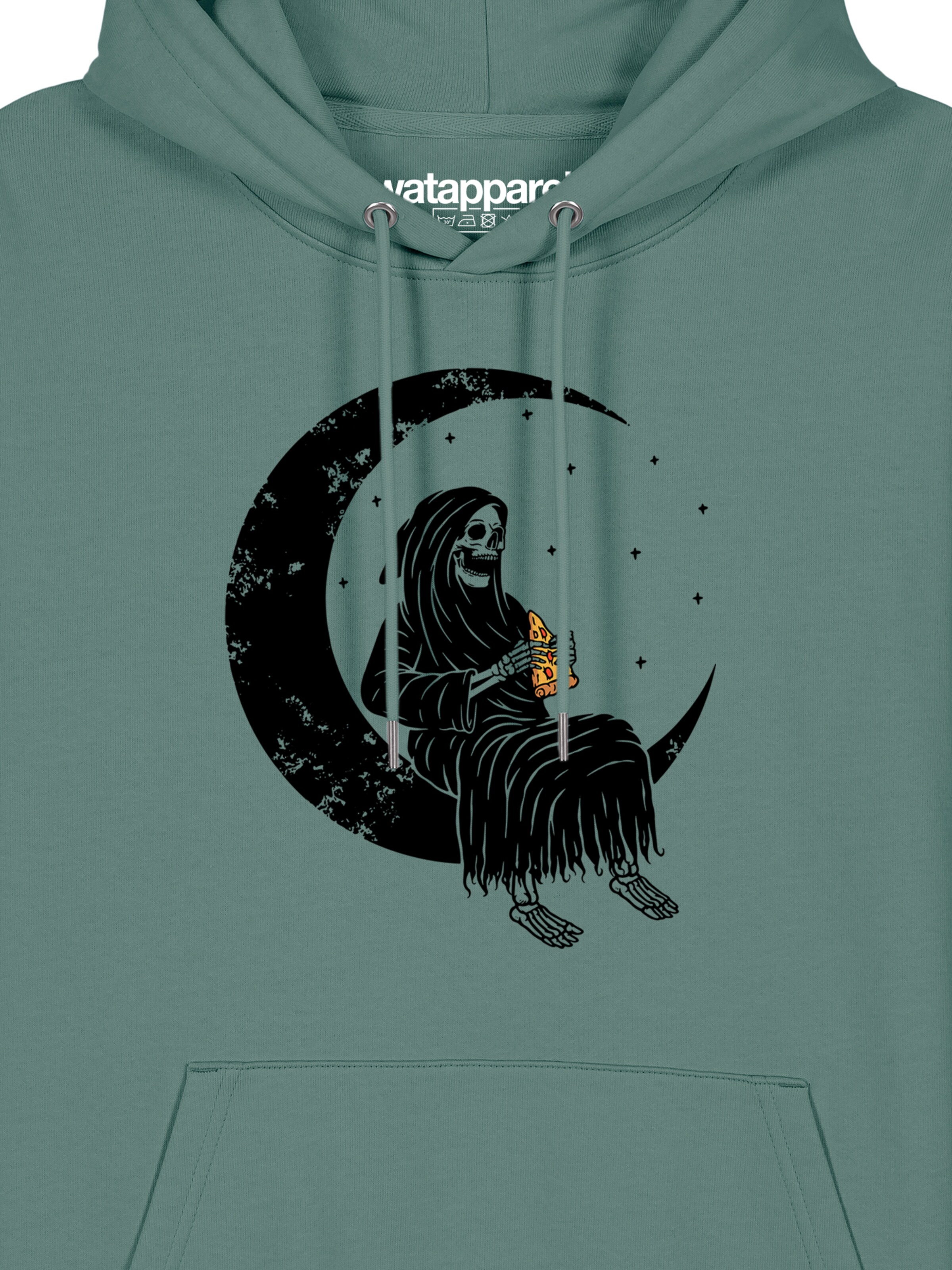 Sweat-shirt ' Pizza for life ' Watapparel en vert