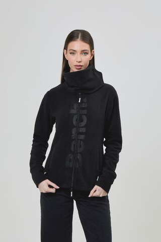 BENCH Fleece Jacket 'Finish' in Black: front