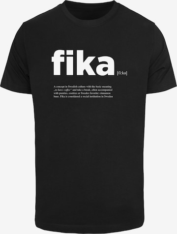 T-Shirt 'Fika' Mister Tee en noir : devant