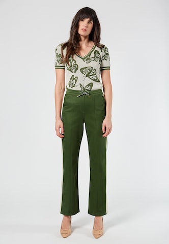 4funkyflavours Flared Broek 'Night Moves' in Groen: voorkant