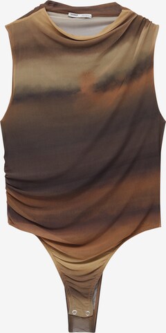 Pull&Bear Shirt body in Bruin: voorkant