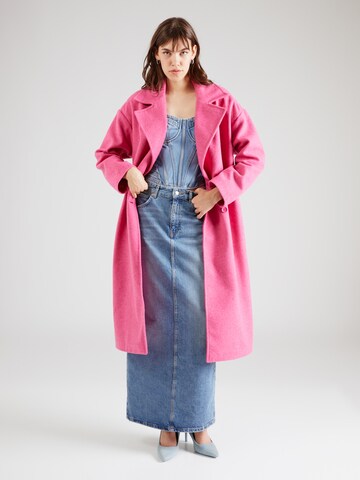 Trendyol Ανοιξιάτικο και φθινοπωρινό παλτό σε ροζ: μπροστά