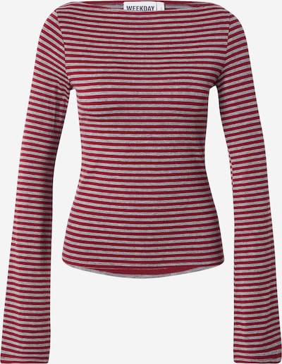 Marškinėliai 'Annie' iš WEEKDAY, spalva – pilka / raudona, Prekių apžvalga