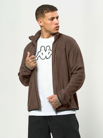 Veste de survêtement ' Logo Saurion ' KAPPA en marron : devant