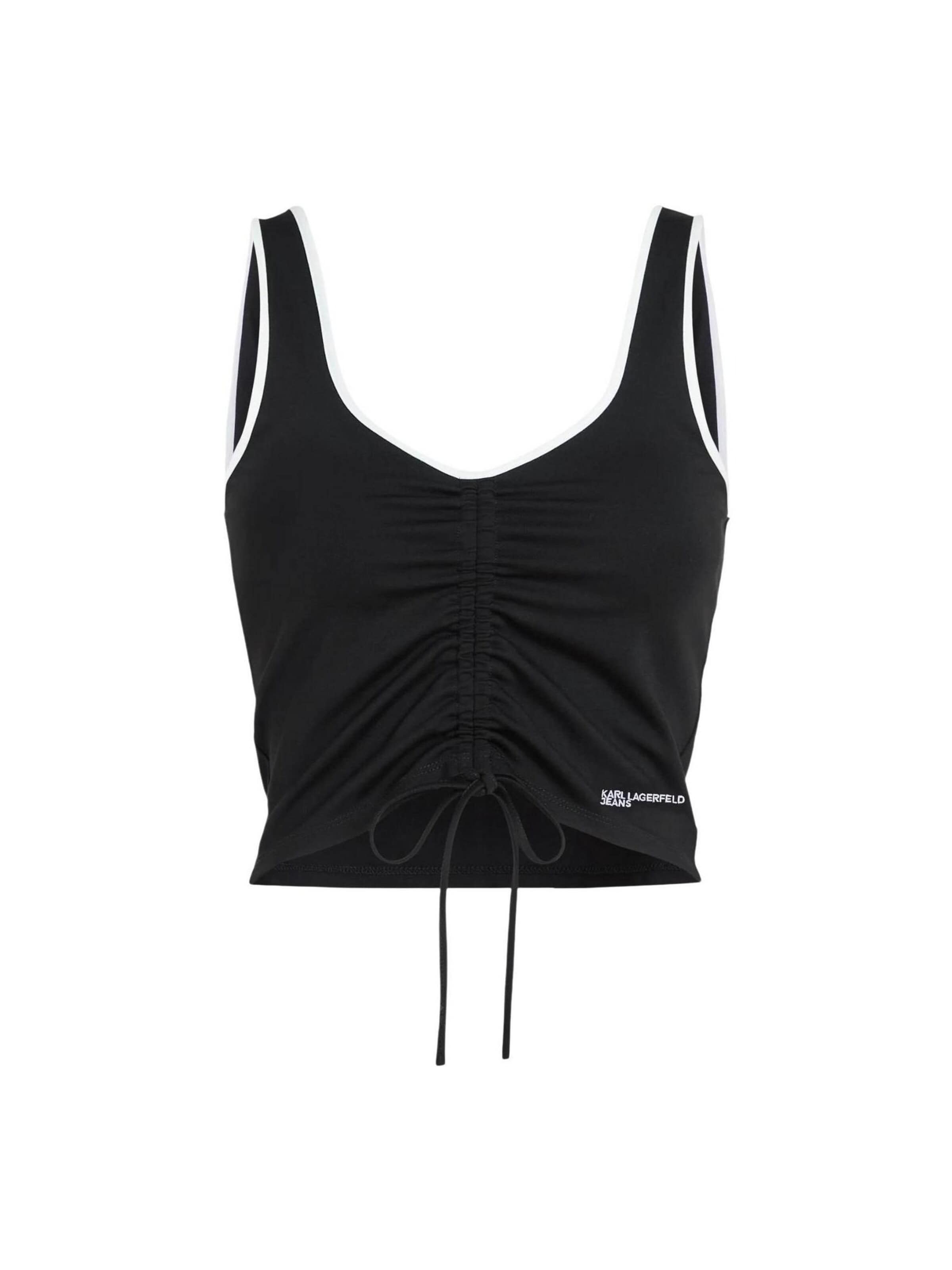 Top 'KLJ Ruched Bralette B2W17051' di KARL LAGERFELD JEANS in nero: frontale