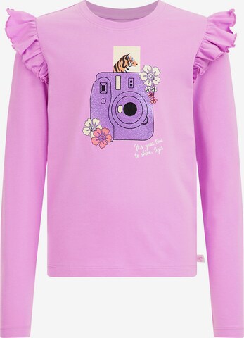 T-Shirt WE Fashion en violet : devant