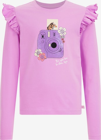 T-Shirt WE Fashion en violet : devant