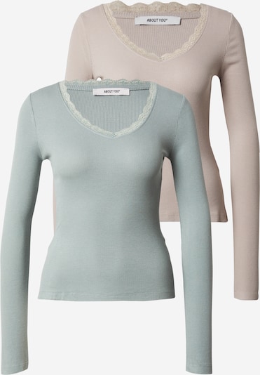 Marškinėliai 'Line' iš ABOUT YOU, spalva – smėlio spalva / mėtų spalva, Prekių apžvalga