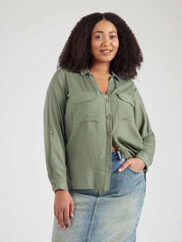 Vero Moda Curve Blouse 'VMBUMPY' in Green: front