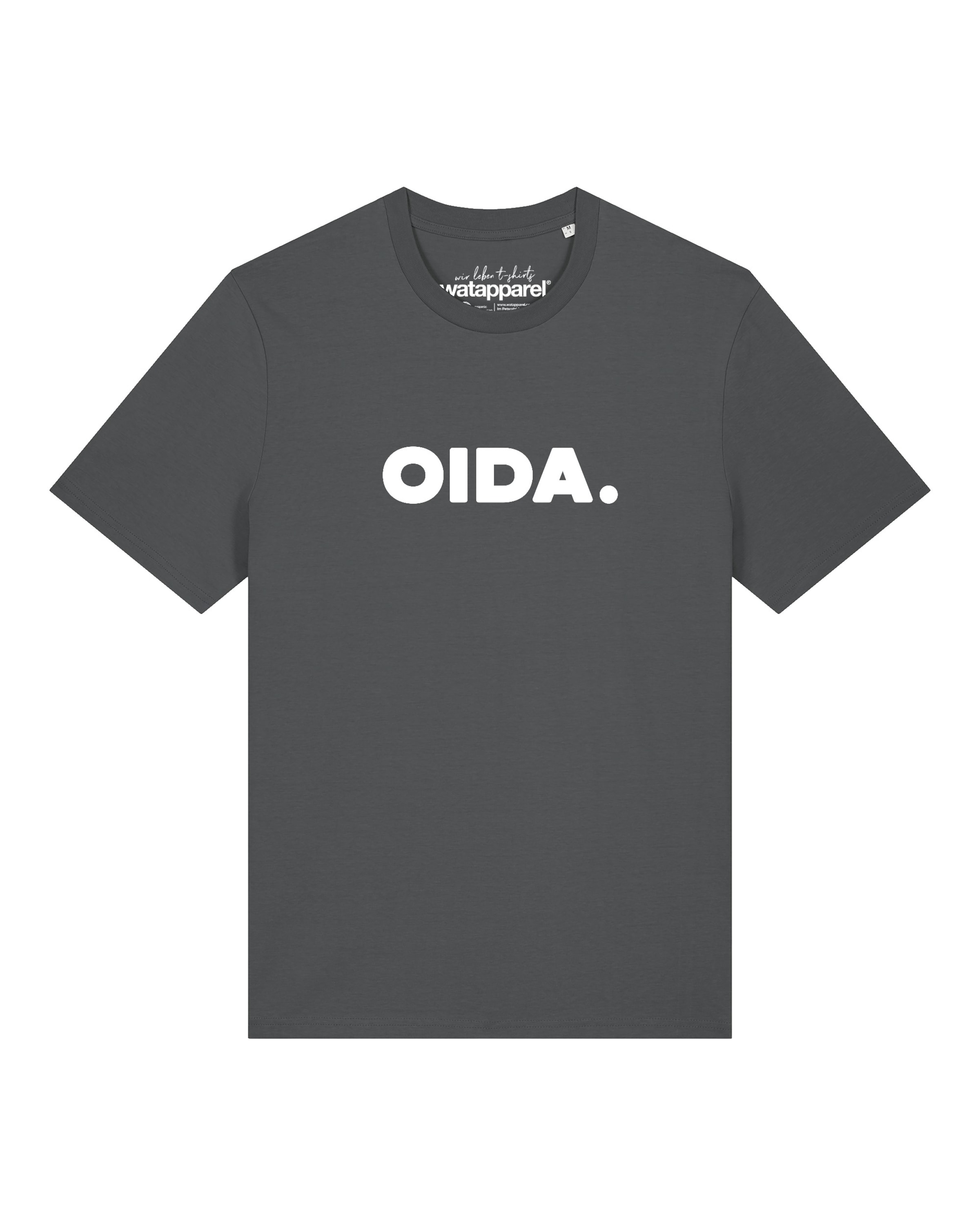 Watapparel Shirt 'Oida' in Grijs: voorkant