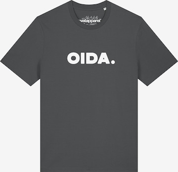 Watapparel Shirt 'Oida' in Grijs: voorkant