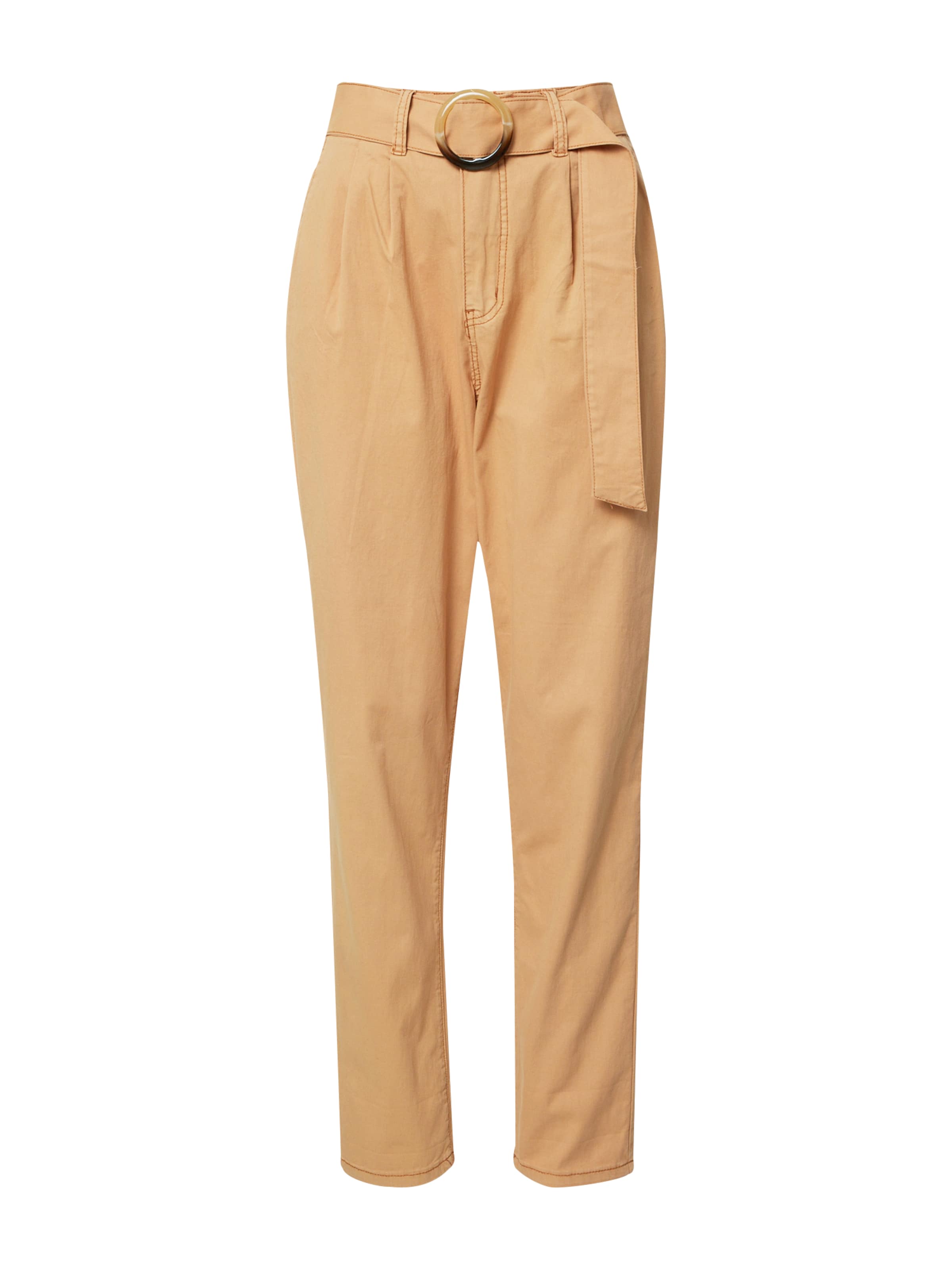 Peppercorn - Tapered Calças com pregas 'Dalina' em castanho: frente