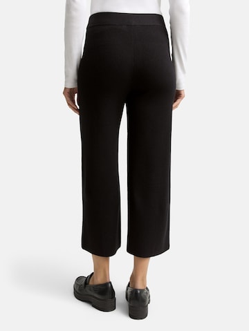 TOM TAILOR Wide leg Trousers with creases in Black
