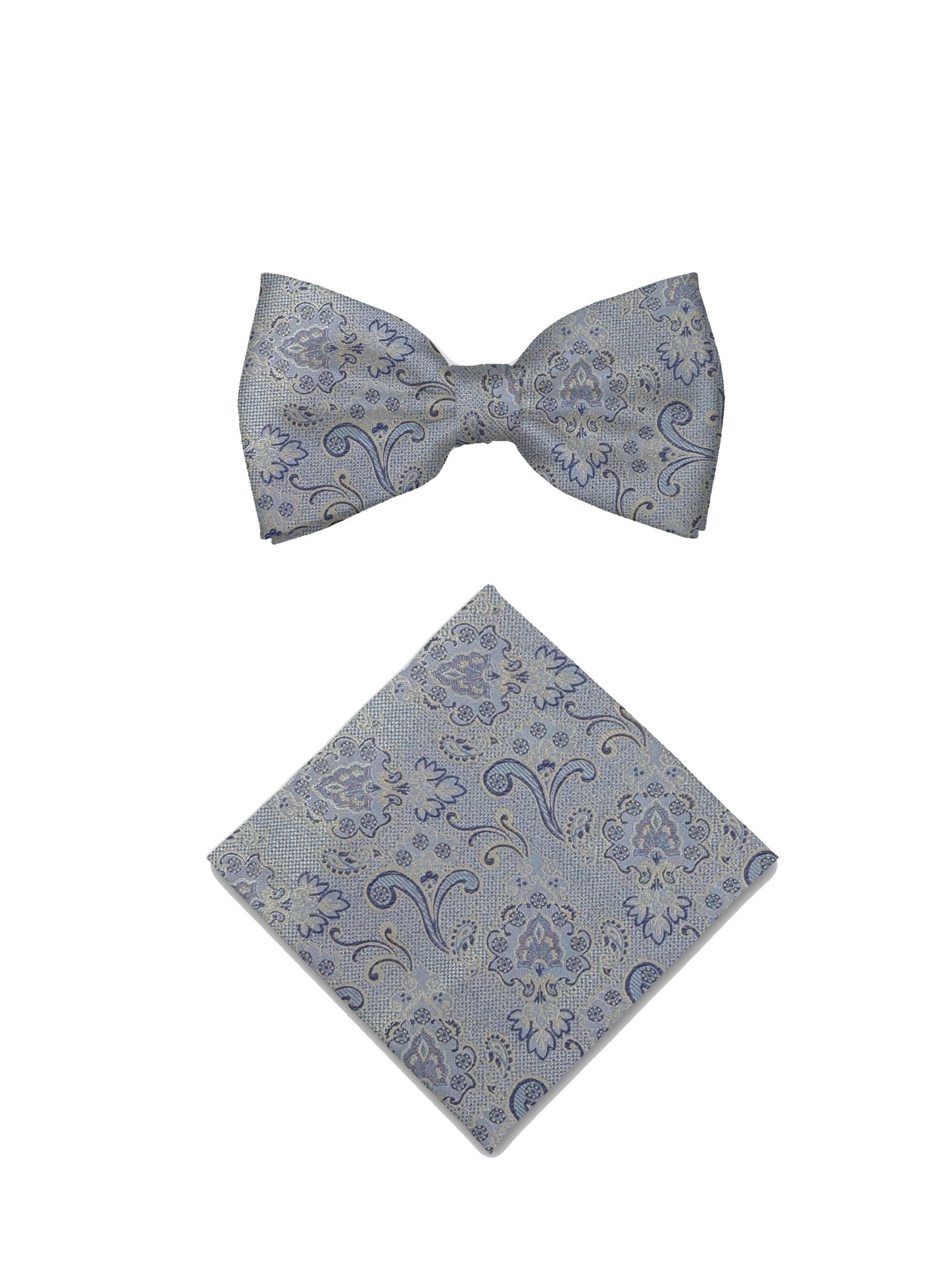Real Guys Set Fliege mit Einstecktuch in Blau: Vorderseite