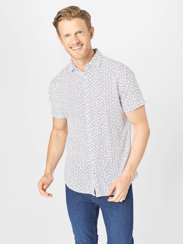 JACK & JONES Slim fit Button Up Shirt in White: front