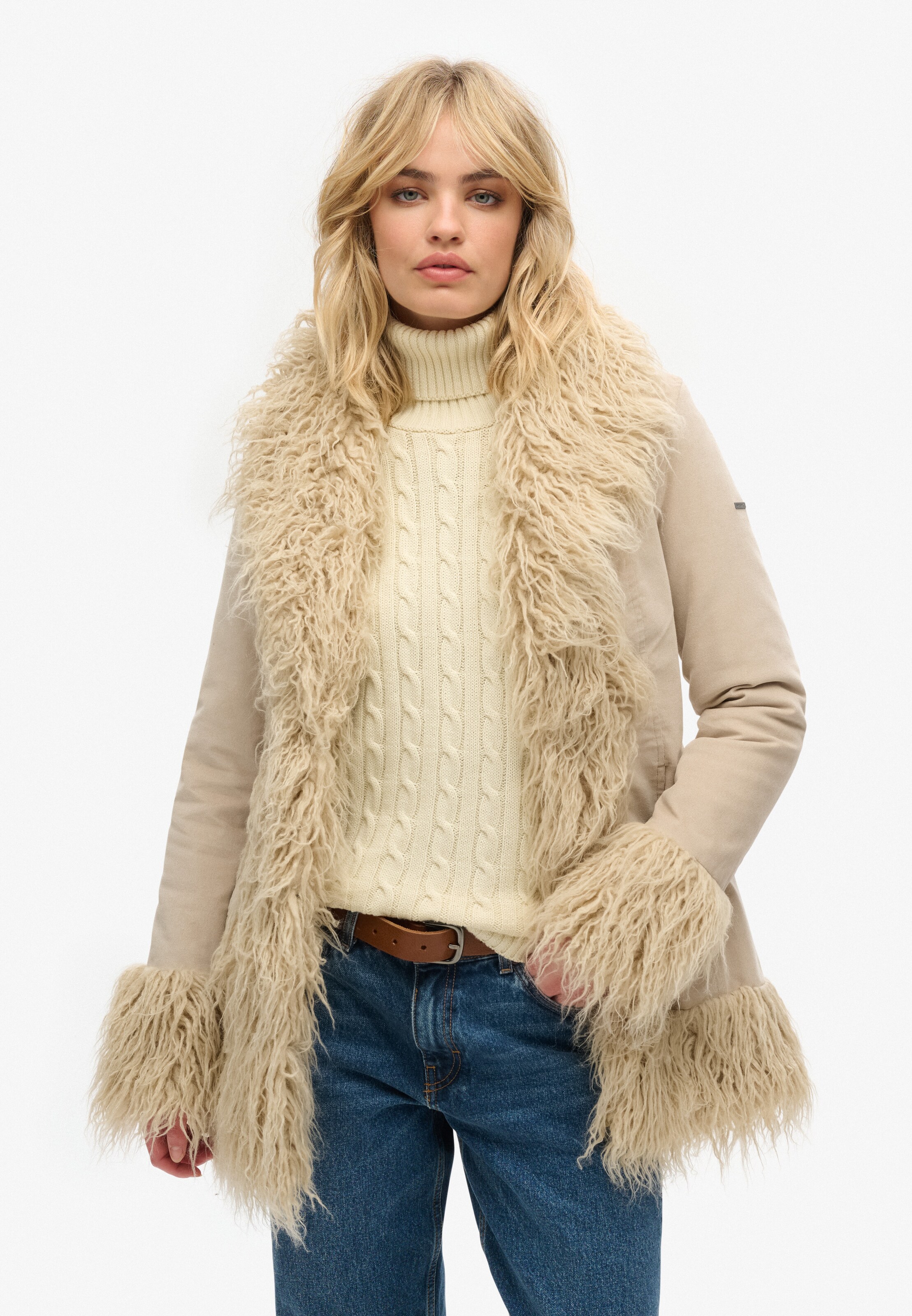 Superdry & Co Winter coat in Beige: front