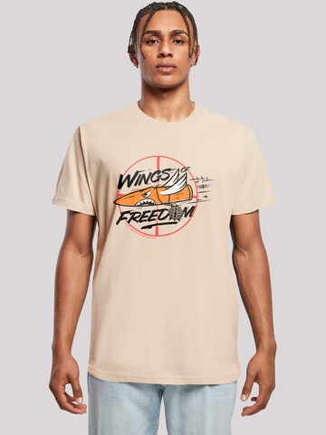 T-Shirt 'Sniper Elite 3 Wings Of Freedom Achievement' F4NT4STIC en beige : devant