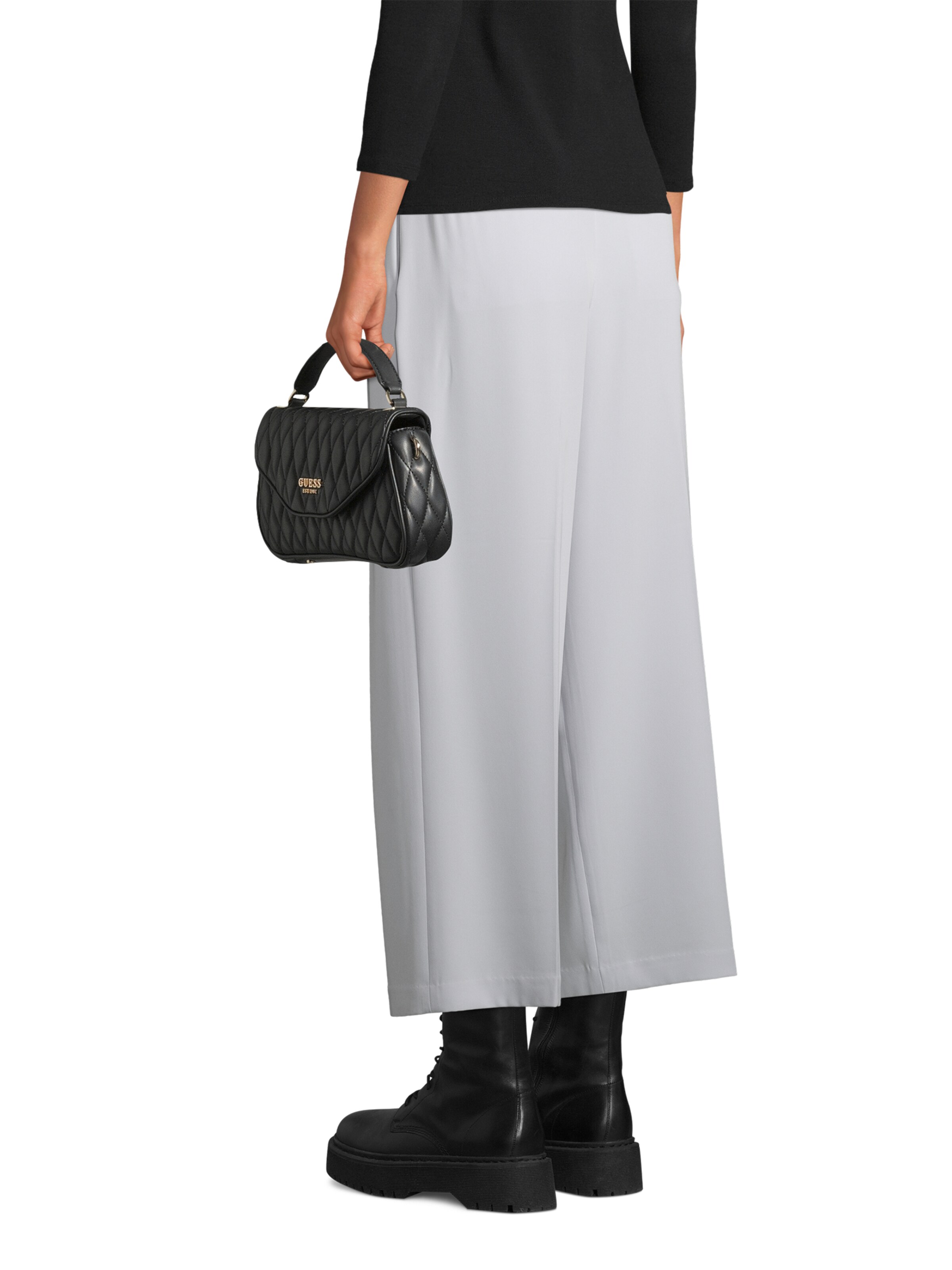 GUESS Handbag 'VALLA TOP HANDLE FLAP' in Black: front