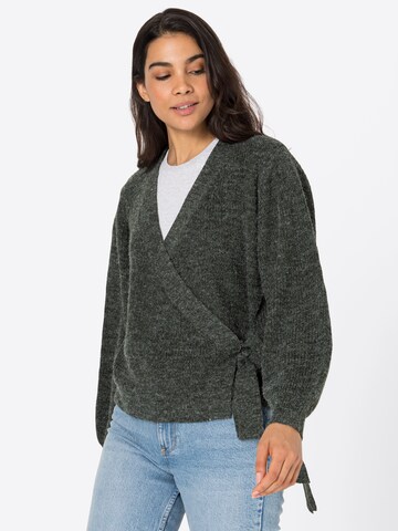 ICHI Strickjacke 'NOVO' in Grün: Vorderseite