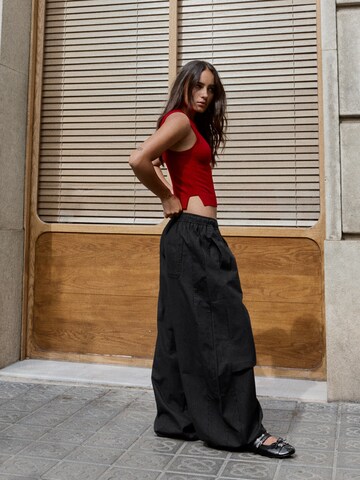 Barrel Pantalon Bershka en noir