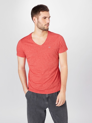 Tommy Jeans Regular fit Majica 'Jaspe' | rdeča barva: sprednja stran