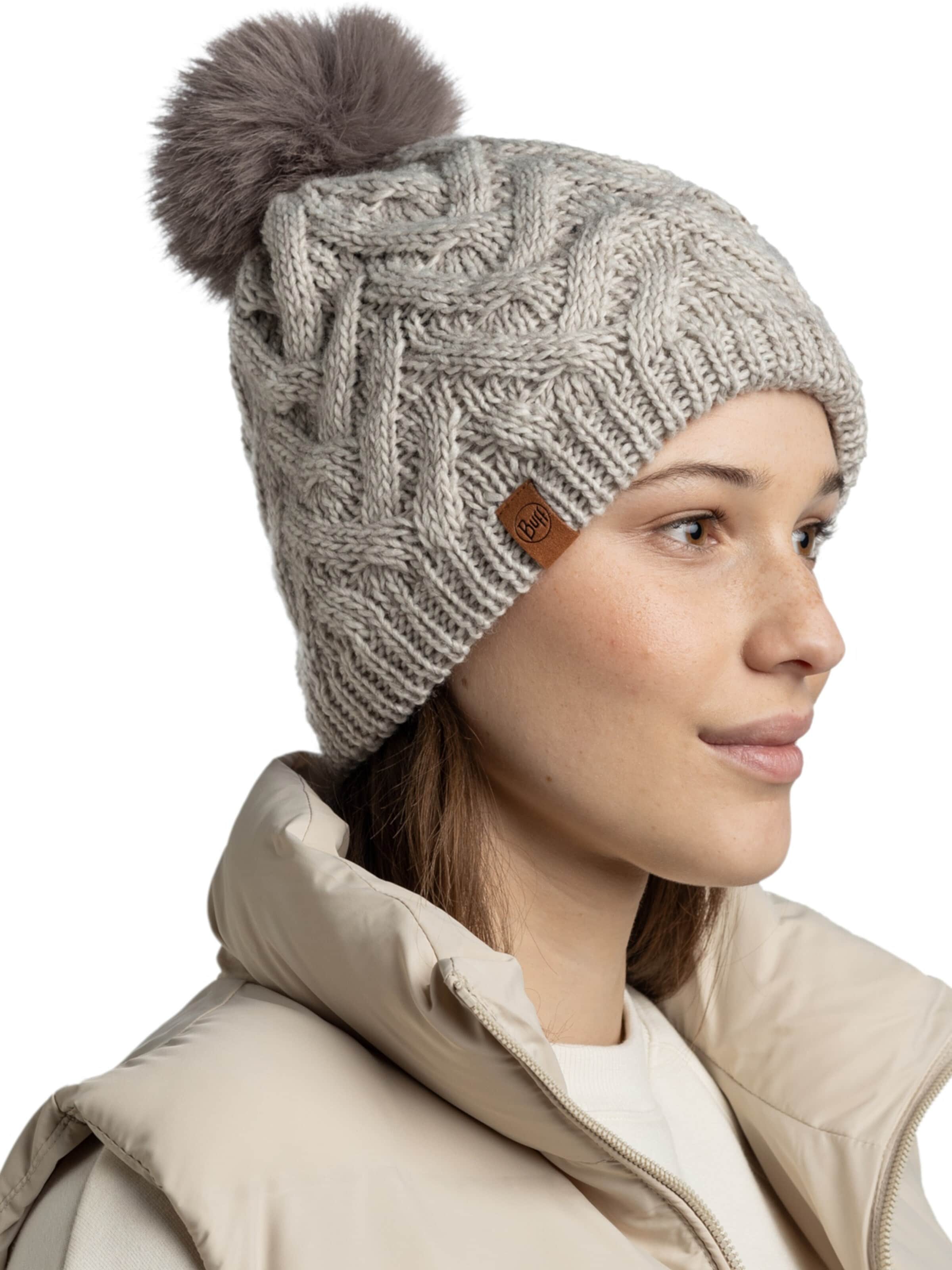 Bonnet 'Buff Knitted Fleece Caryn Beanie' BUFF en gris