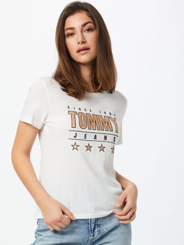 T-shirt Tommy Jeans en blanc : devant